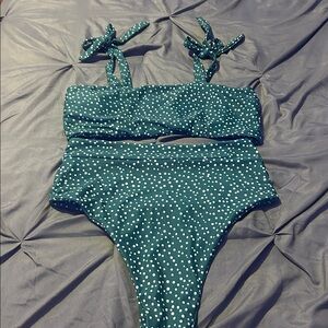 Green Polka Dot Bikini Set